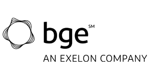BGE logo with a stylized circular design on the left and the text “bge” followed by “SM” in lowercase letters. Below it reads “An Exelon Company.”