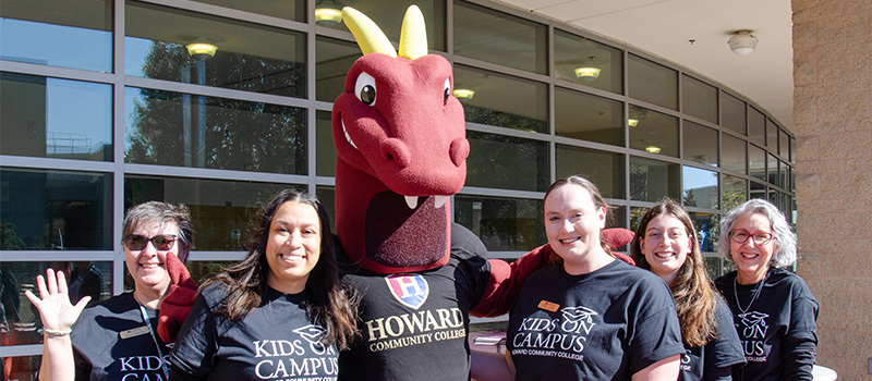 Duncan the Dragon and the Kids on Campus staff