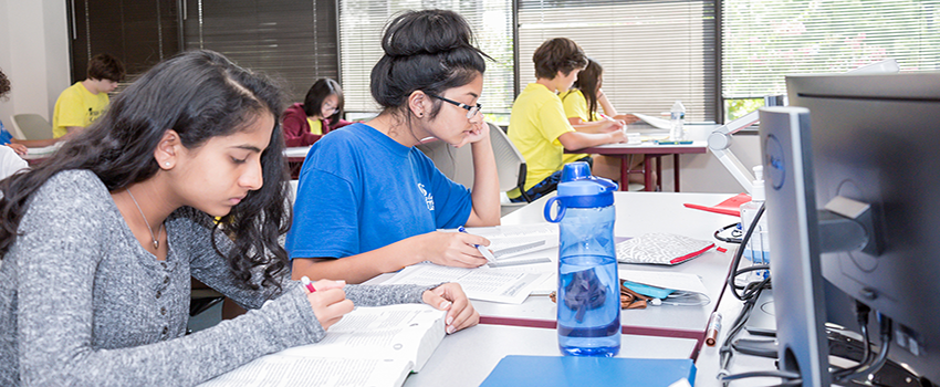 students taking a test