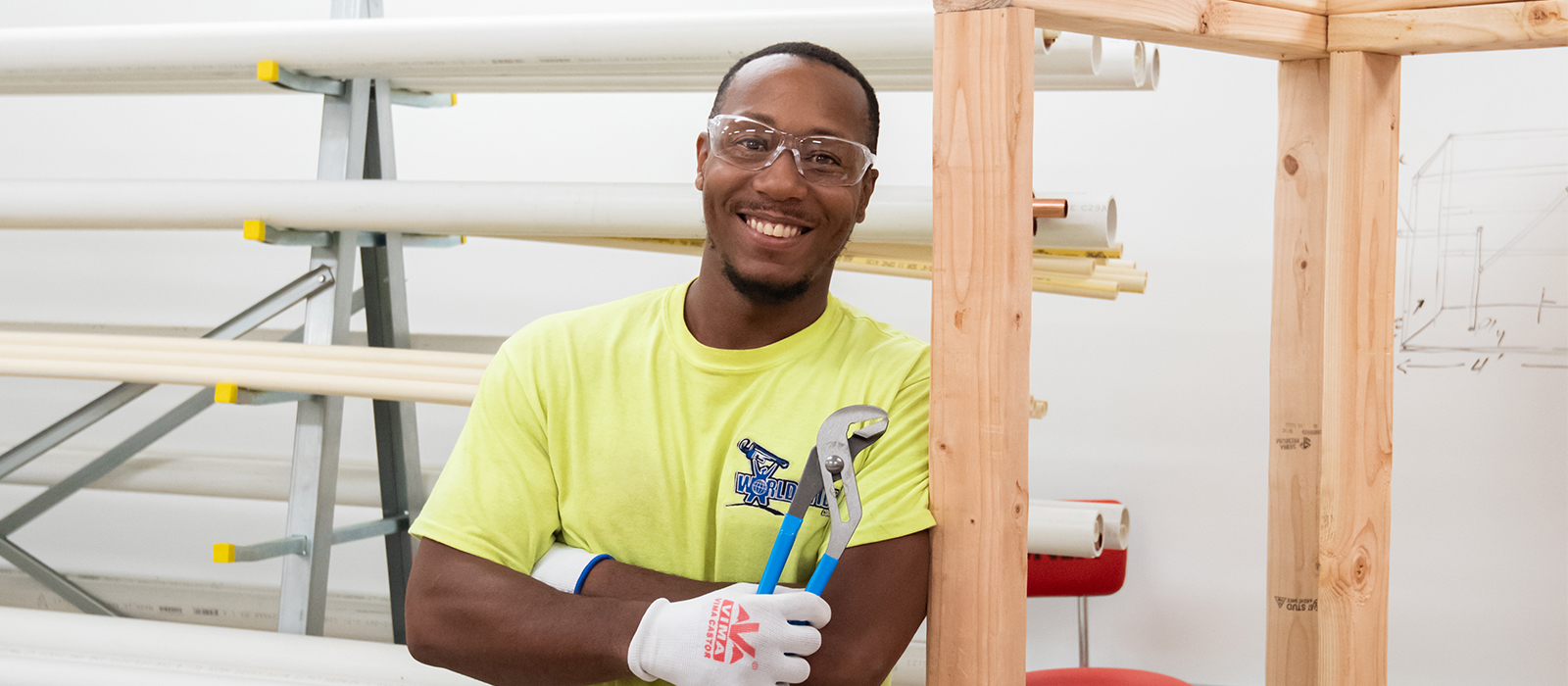 Skilled trades plumbing student